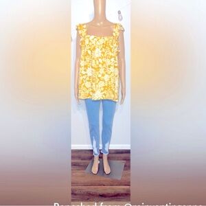 LC Lauren Conrad Yellow Floral Top